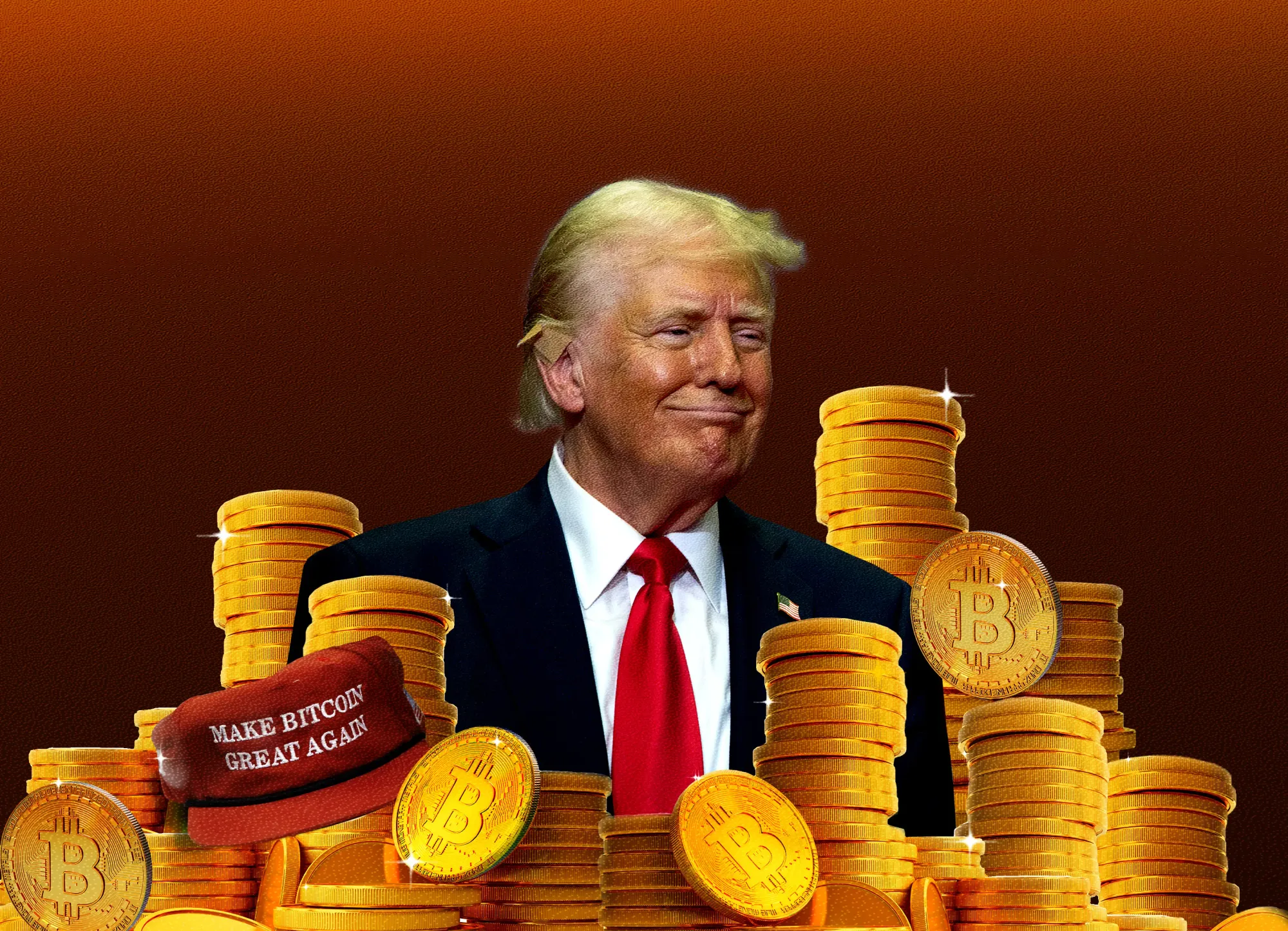 Giant Golden Trump Statue Holding Bitcoin Installed Near U.S. Capitol